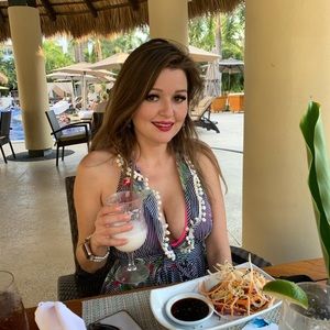 Pom Pom Trim Striped Criss Cross Back Casual Dress